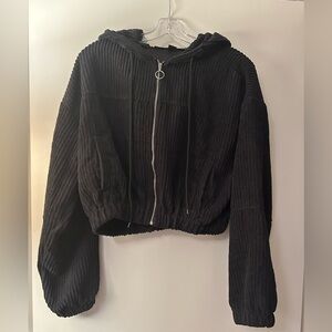 HYFVE Black Cropped Bomber Jacket